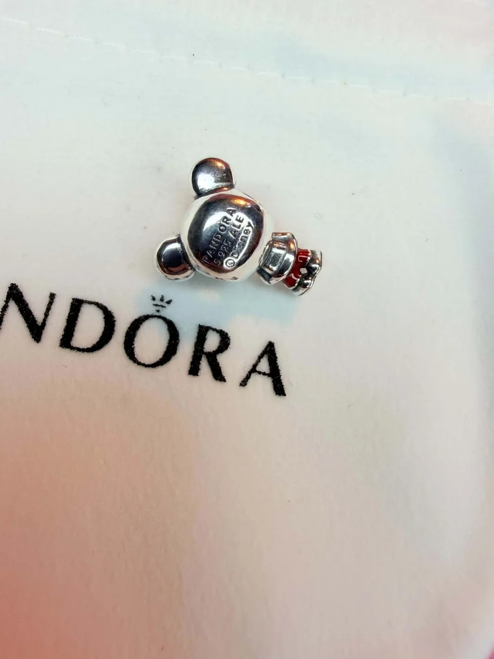 Pandora Silver Mickey Mouse Red Enamel Charm
